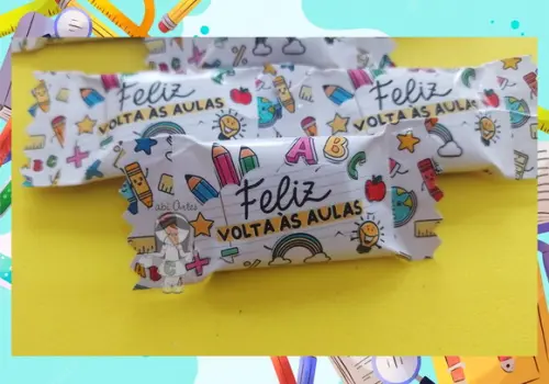 Volta às Aulas Balas Personalizadas 60 Unid