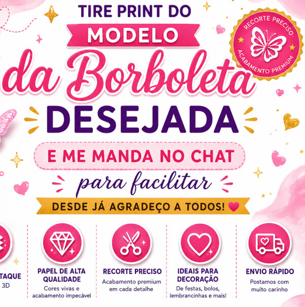 40 Borboletas Holográficas Laminadas 3x3cm Decoração Festa Inf