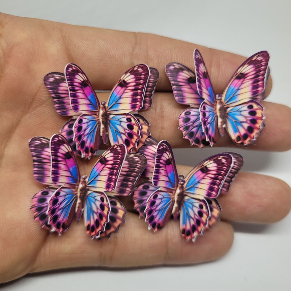 40 Borboletas 3D Duplas Decorativas Para Bolo Parede Festa E Aniv