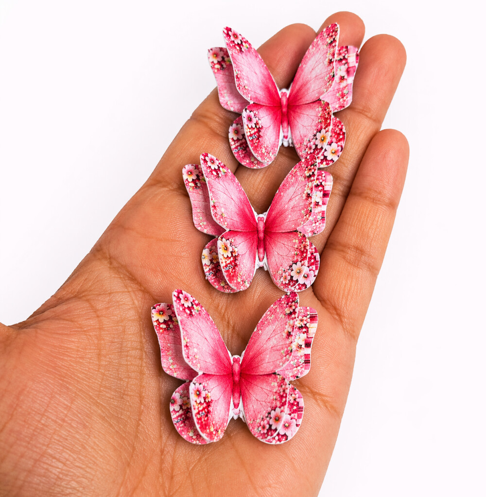 40 apliques  Borboletas 3D Duplas Decorativas Para Bolo Parede Fe