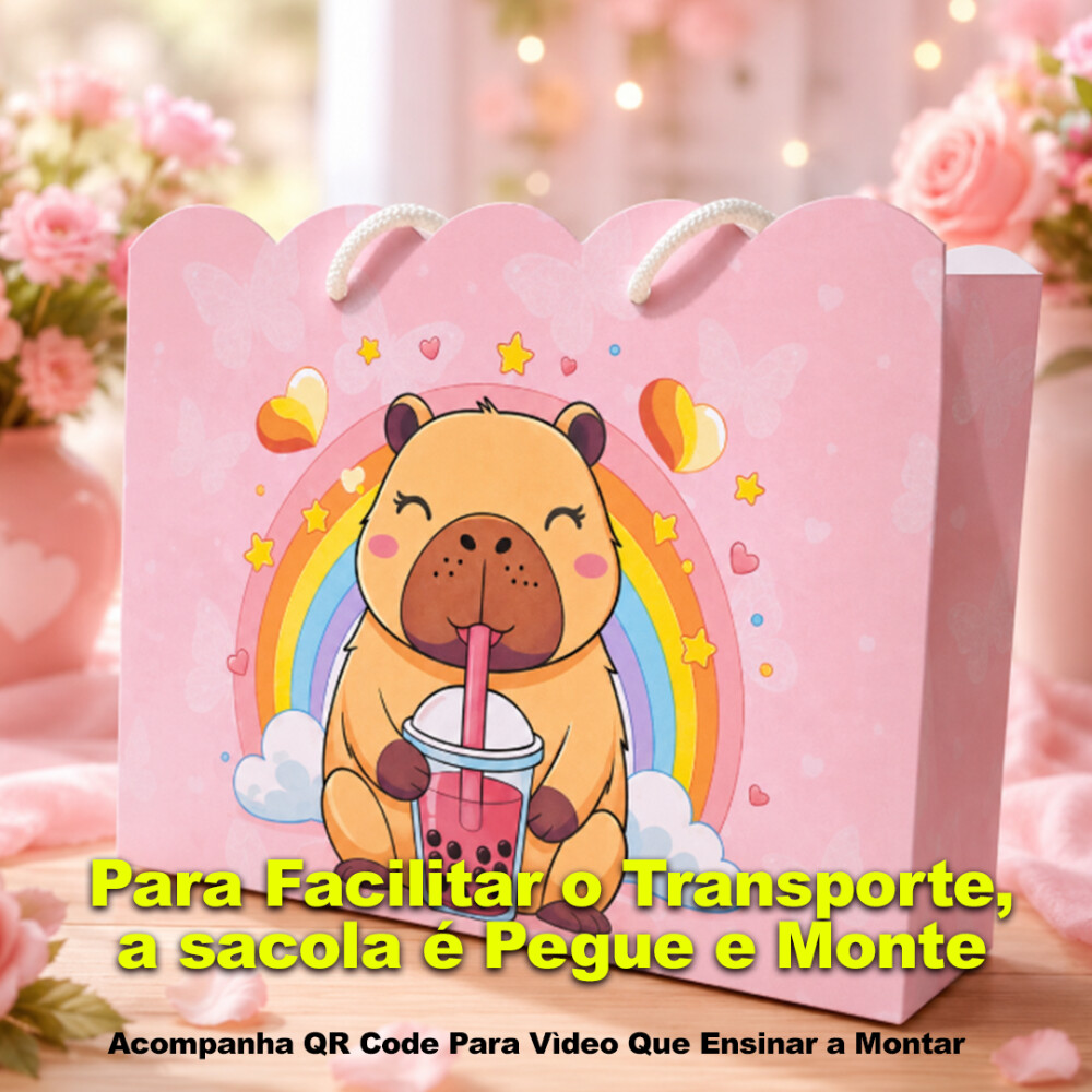 Sacola Personalizada Capivara Para lembrancinha Festa Infantil Pe
