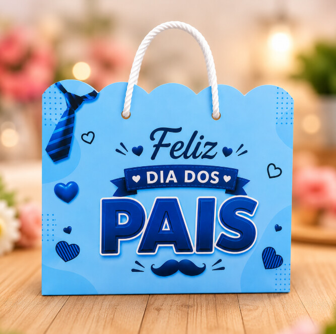 Sacolinha Feliz Dia Dos Pais Para Lembrancinhas Pegue e Monte