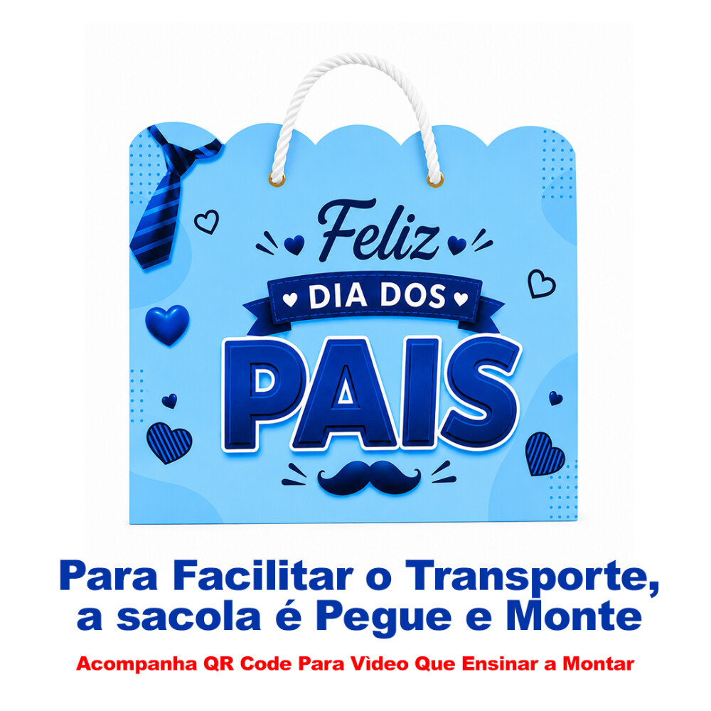 Sacolinha Feliz Dia Dos Pais Para Lembrancinhas Pegue e Monte