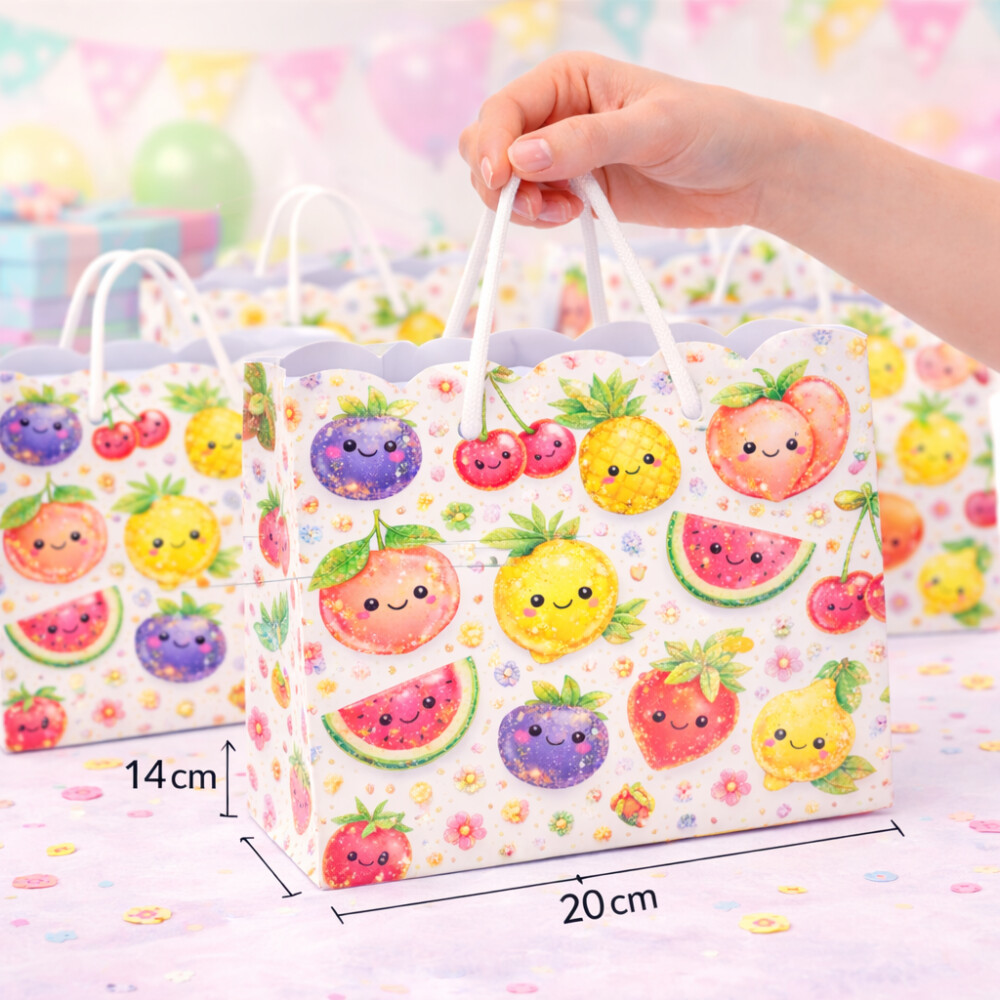 Sacola Personalizada Tema Frutinhas Quitanda para Lembrancinhas P