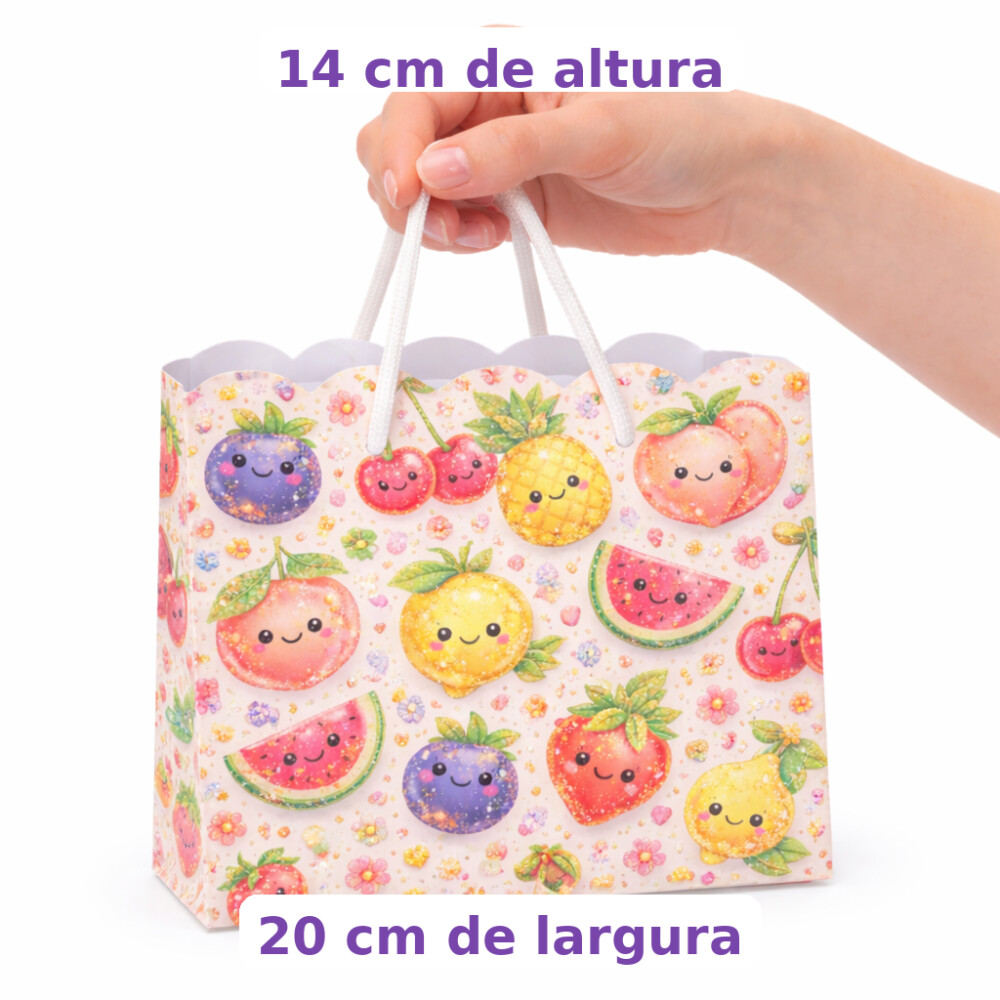 Sacola Personalizada Tema Frutinhas Quitanda para Lembrancinhas P