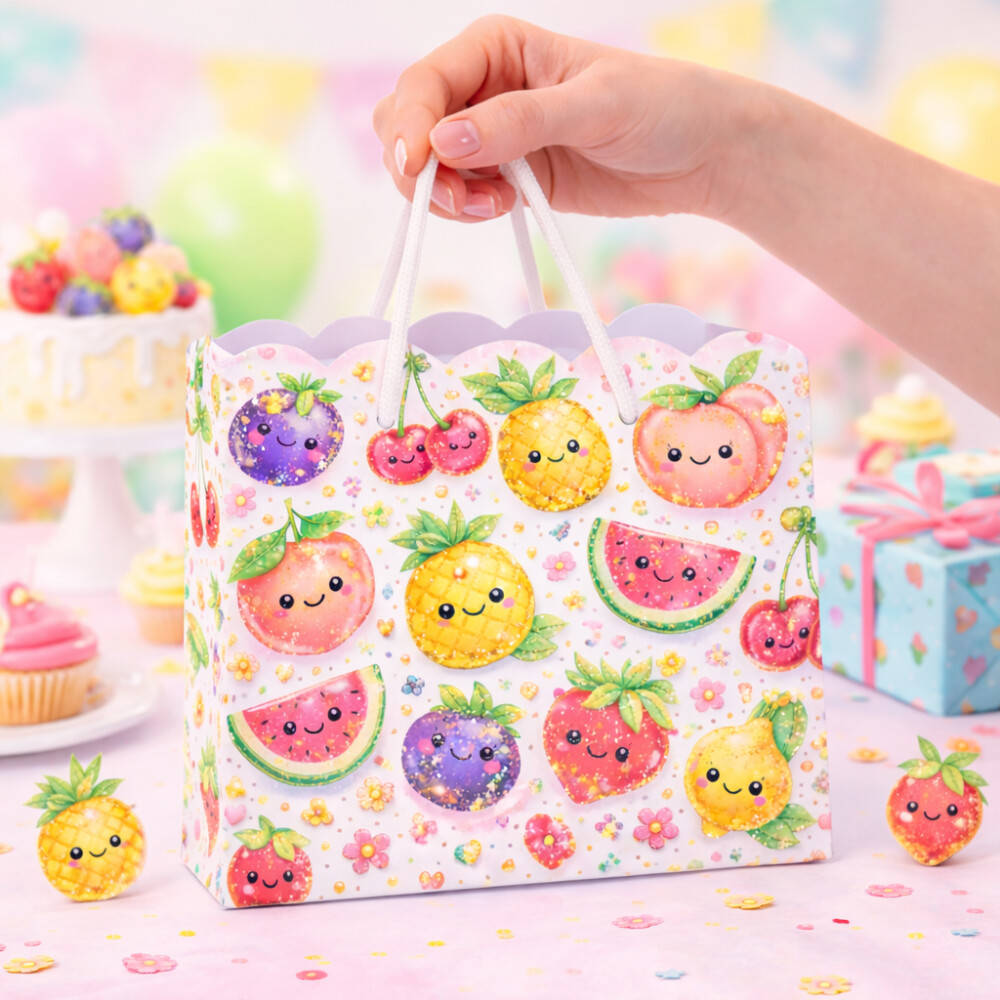 Sacola Personalizada Tema Frutinhas Quitanda para Lembrancinhas P