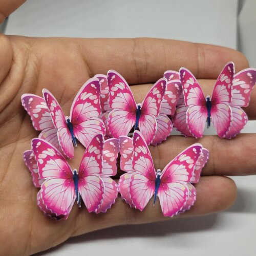40 Borboletas 3D Duplas Decorativas Para Bolo Parede Festa E Aniv