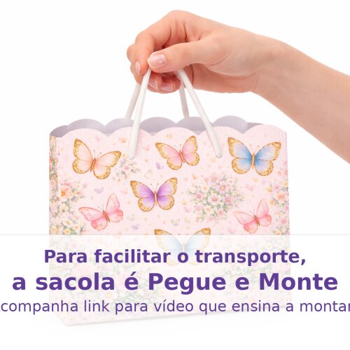 Sacolinha Jardim das Borboletas Pegue e Monte Lembrancinha Festa