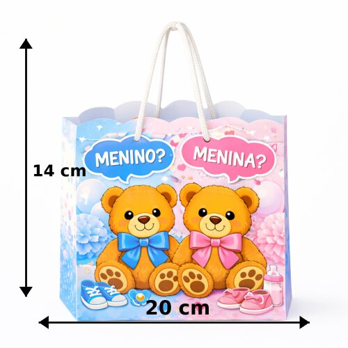 Sacola personalizada chá de bêbê pegue monte para lembrancinha