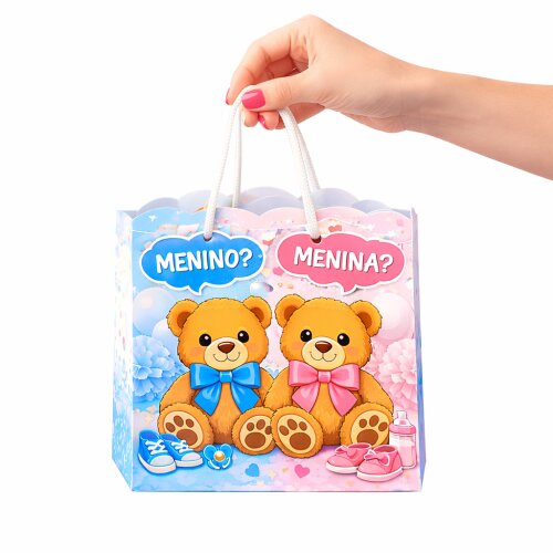 Sacola personalizada chá de bêbê pegue monte para lembrancinha