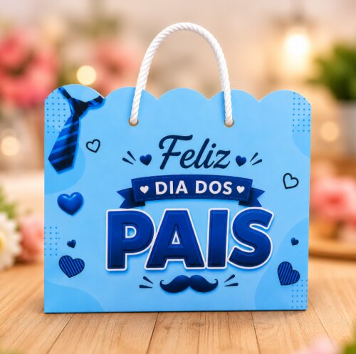 Sacolinha Feliz Dia Dos Pais Para Lembrancinhas Pegue e Monte