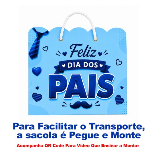 Sacolinha Feliz Dia Dos Pais Para Lembrancinhas Pegue e Monte