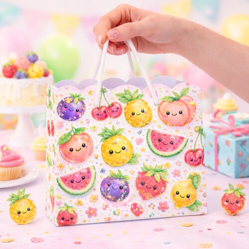 Sacola Personalizada Tema Frutinhas Quitanda para Lembrancinhas P