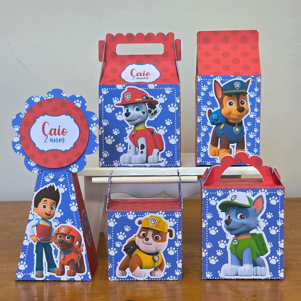 Kit Festa Caixinha Personalizada/ PEGUE E MONTE/ Patrulha Canina 