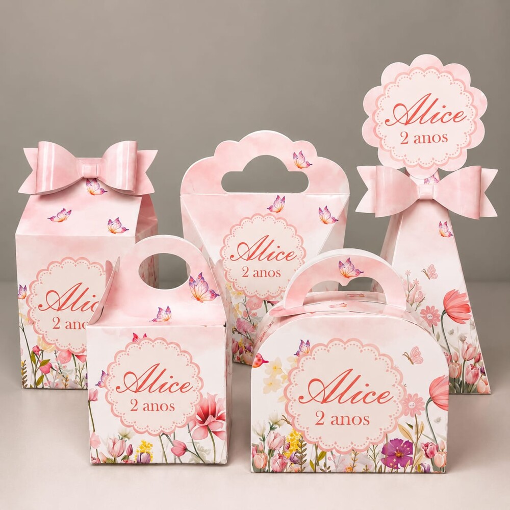 kite 20 caixinhas personalizadas Pegue e Monte - jardim das borbo