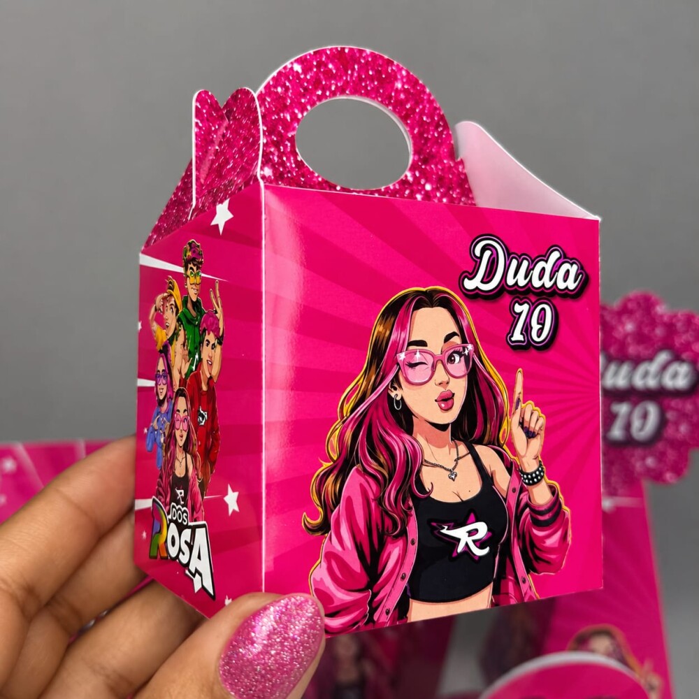 kit caixinhas personalizadas  Dos Rosa - Pegue e Monte - Nome e i
