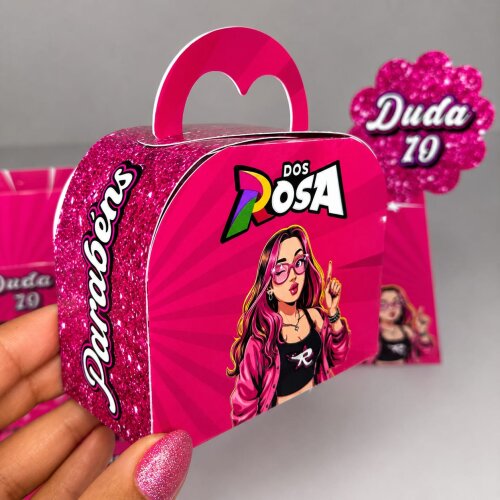kit caixinhas personalizadas  Dos Rosa - Pegue e Monte - Nome e i
