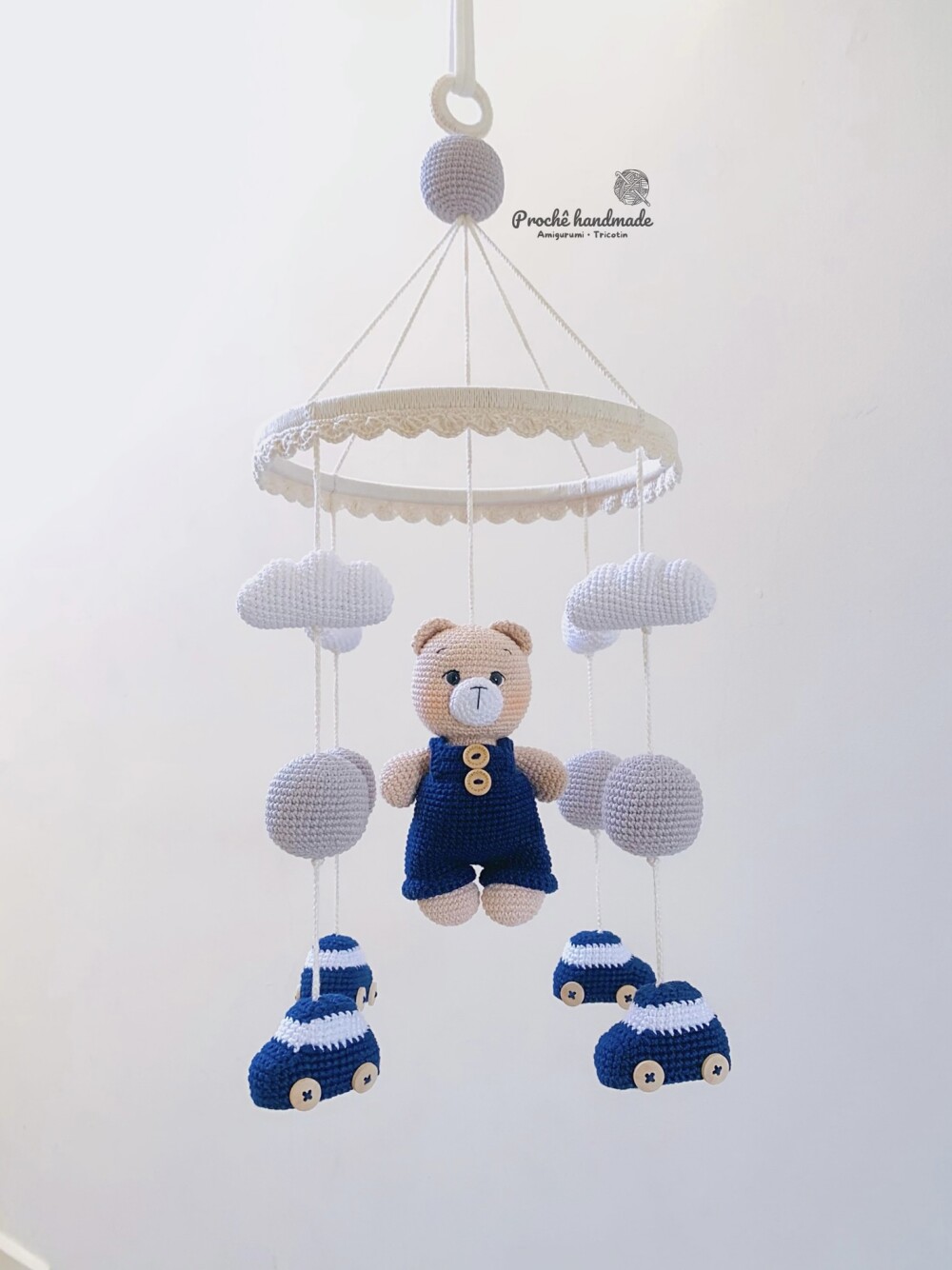 Móbile de berço amigurumi Ursinho