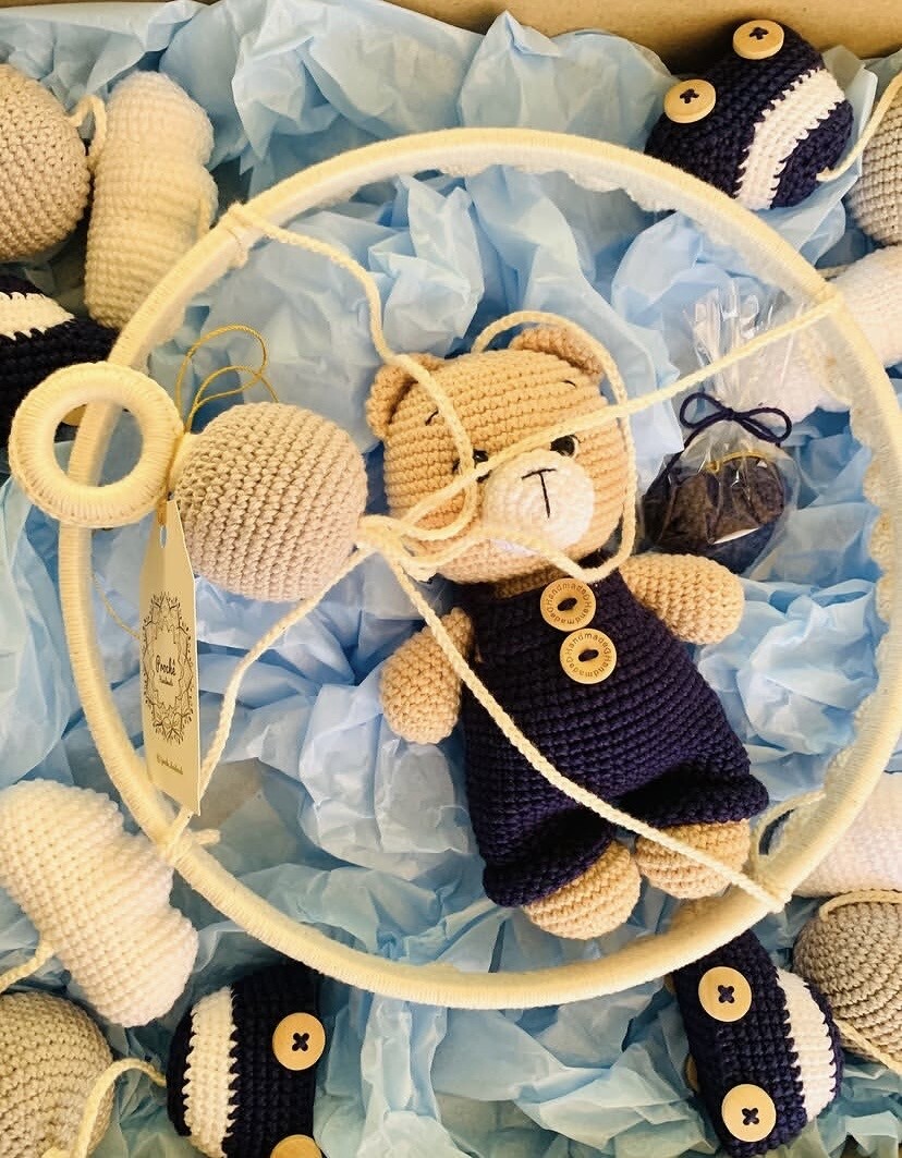 Móbile de berço amigurumi Ursinho