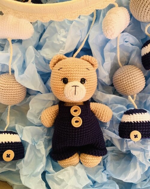 Móbile de berço amigurumi Ursinho