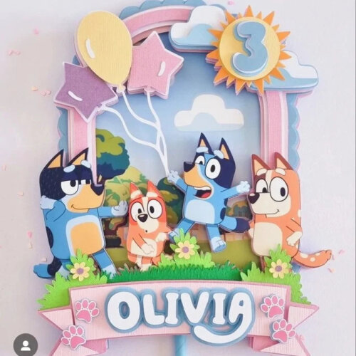 Arquivo de corte topo de bolo bluey
