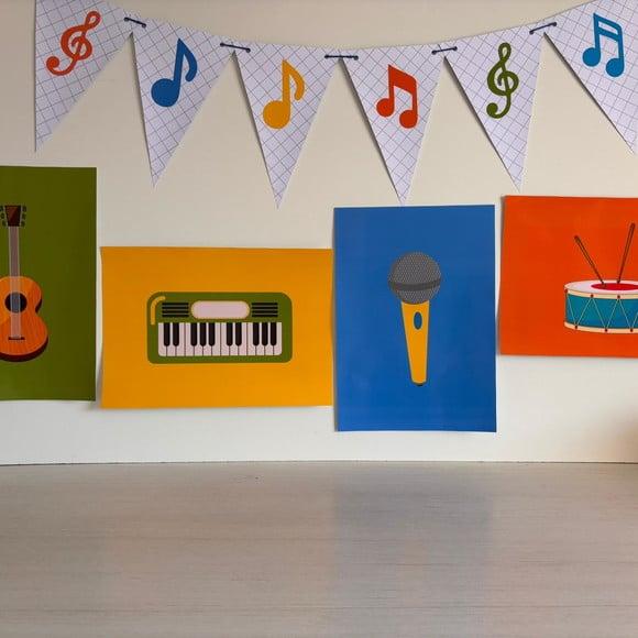Bandeirolas e Pôsteres Instrumentos Musicais