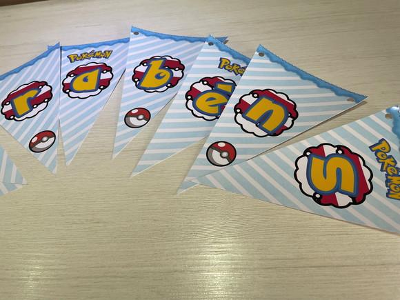 Bandeirolas Festa Pokemon