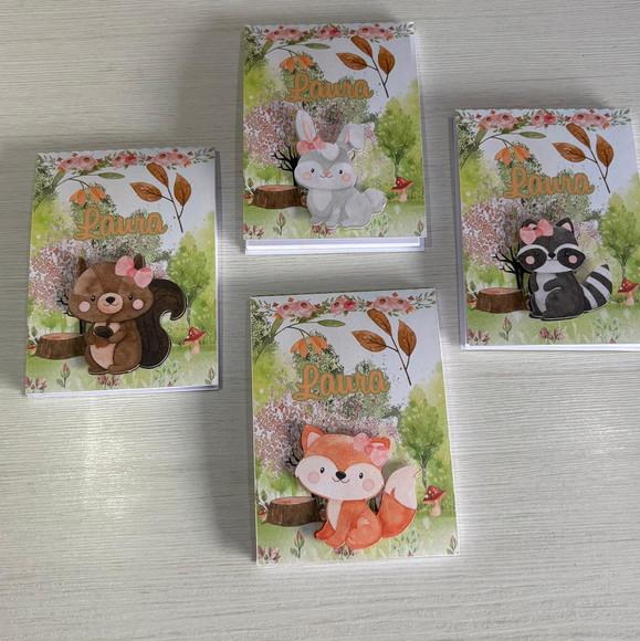 Kit lembrancinha Maternidade Bloquinho Personalizado Bosque
