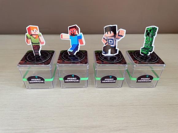 Caixa de Acrílico Festa Minecraft