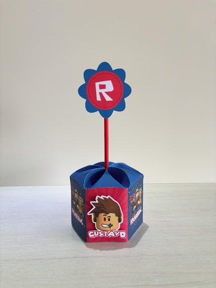 Kit 15 Centros de Mesa Festa Roblox