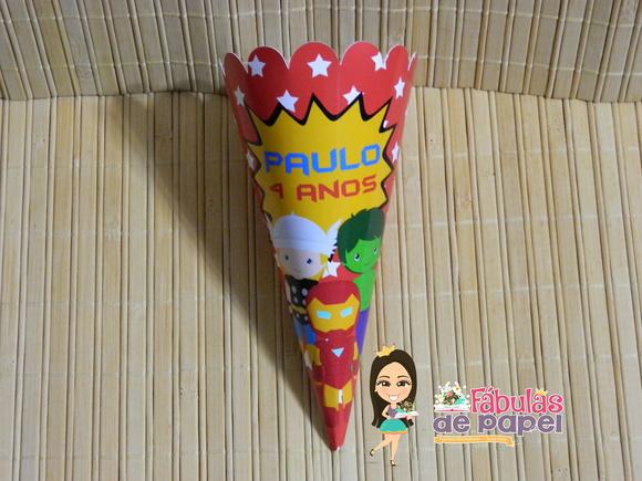 Cone para Guloseimas Super Heróis