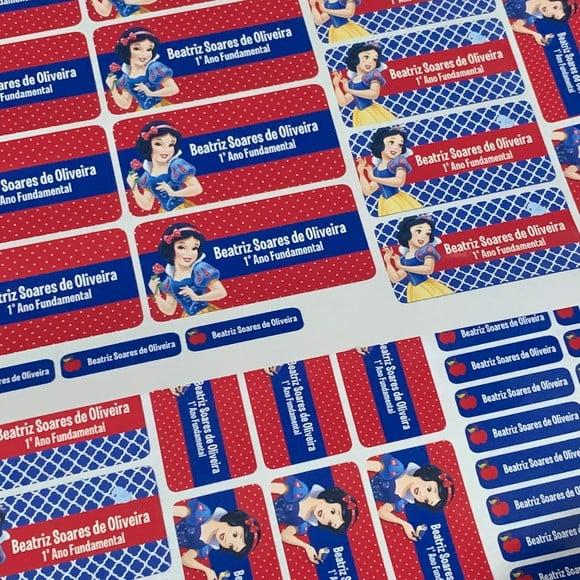 Etiqueta Escolar Branca de Neve (pacote com 80)
