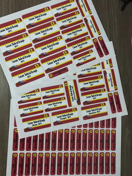 Etiqueta Escolar Ferrari