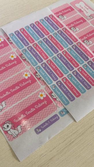 Etiqueta Escolar Gatinha Marie (pacote com 80)