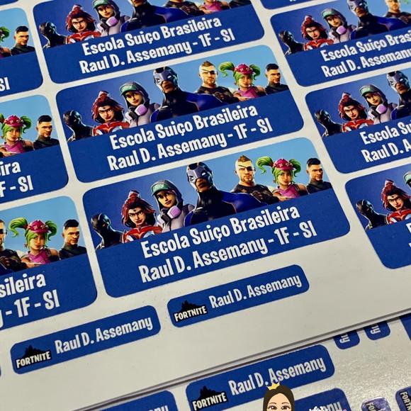 Etiqueta Escolar Fortnite (pacote com 80)