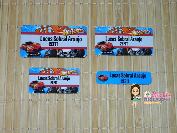 Etiqueta Escolar Hot Wheels (pacote com 80)