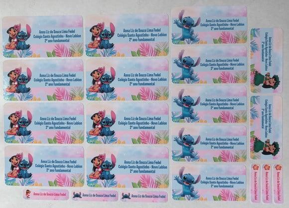 Etiqueta Escolar Lilo e Stitch (pacote com 80)
