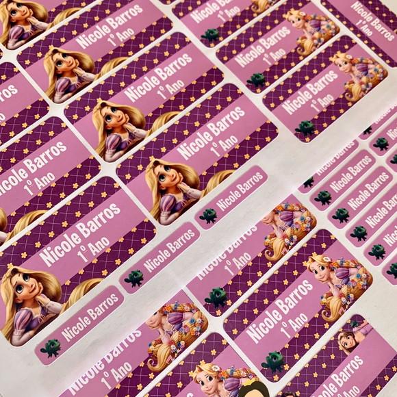 Etiqueta Escolar Rapunzel (pacote com 80)