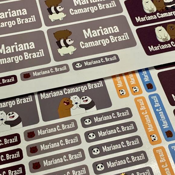 Etiqueta Escolar Urso sem Curso (pacote com 80)