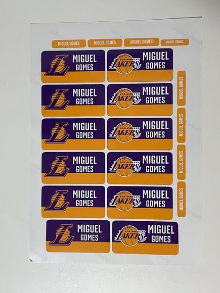 Etiqueta para Material Escolar Lakers (pacote com 80)