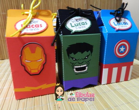 Kit Caixas Milk Super Heróis 20 Ítens