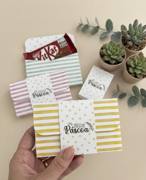 Kit com 10 Caixinhas de Páscoa para Chocolate