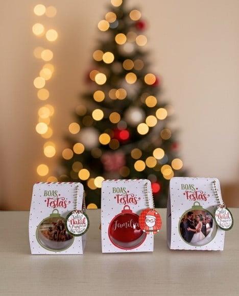 Lembrancinha Bolinha de Natal com Embalagem