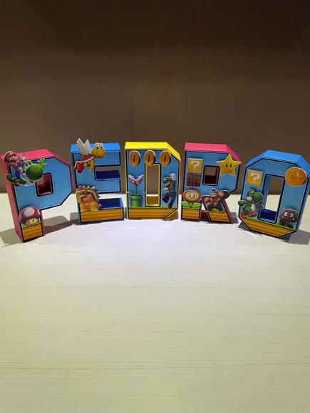 Letra 3d Festa Super Mario
