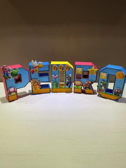Letra 3d Festa Super Mario