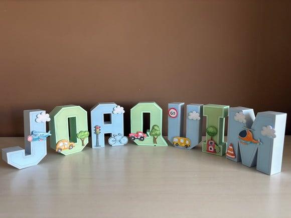 Letra 3d Festa Meios de Transporte