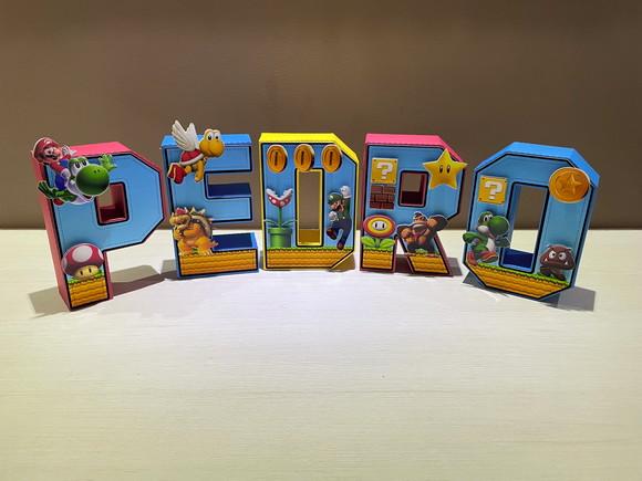 Letra 3d Festa Super Mario