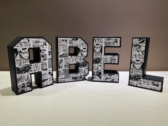 Letra 3d Naruto Anime