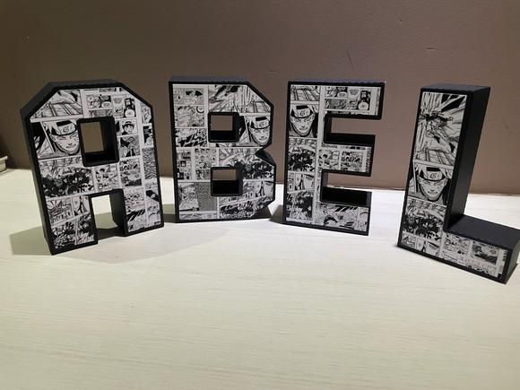 Letra 3d Naruto Anime