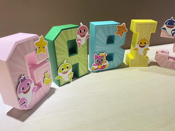 Letras 3d Baby Shark
